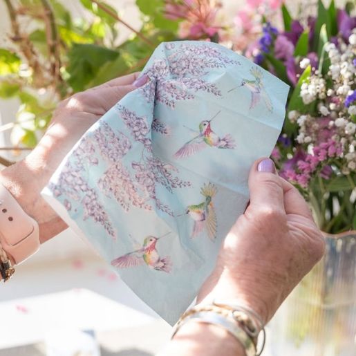 Papírové kapesníky Wrendale Designs "Wisteria Wishes", 10 ks - Kolibřík