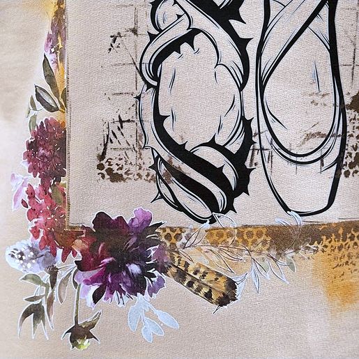 Transferový obrázek na textil Cadence, 25x35 cm - Květinový rámeček