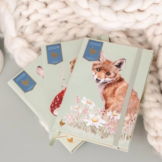 Luxusní zápisník Wrendale Designs "The Waiting Game", A5, 100 l., linkovaný - Liška