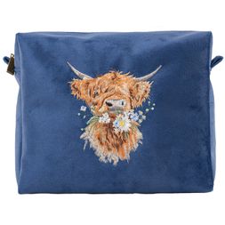 Vyšívaná kosmetická taška Wrendale Designs "Daisy Coo", velká - Kráva