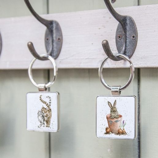 Klíčenka Wrendale Designs "The Flower Pot" - Králík v květináči