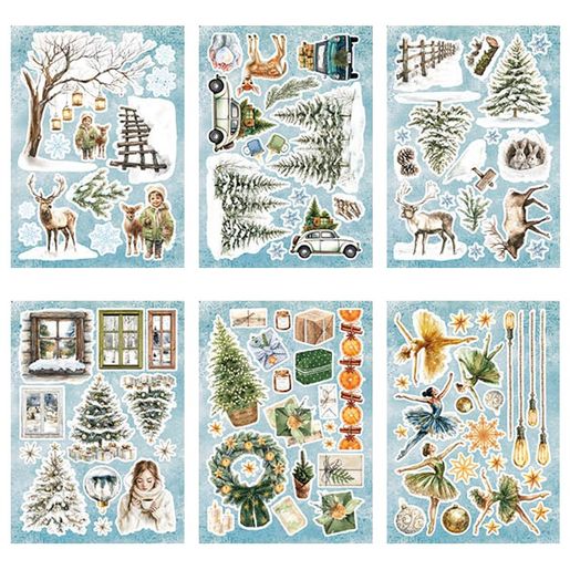 Blok s papírovými výseky Studio Light "Christmas Forest", A5, 20 l. - Vánoční lesík