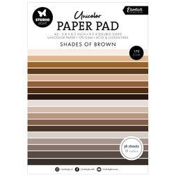 Blok barevných papírů Studio Light, A5, 36 l. - odstíny hnědé