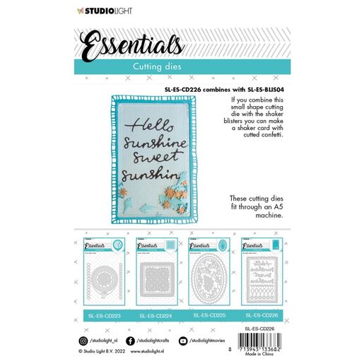 Vyřezávací šablony na chrastidlo Studio Light, 9 ks - Obdélník s texty