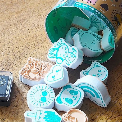 Dětská razítka Aladine Stampo Funny, 17 ks - Kawaii