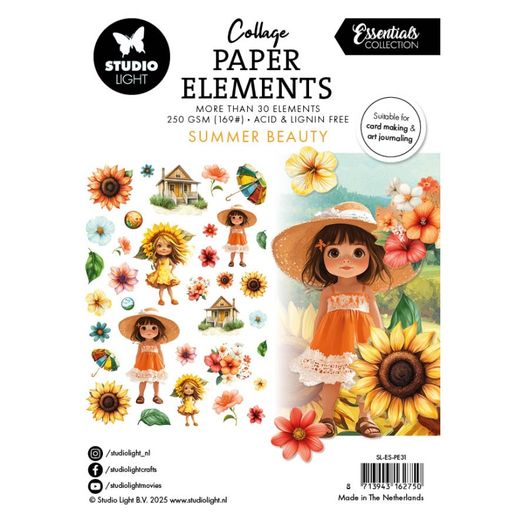 Papírové výseky Studio Light "Summer Beauty", 34 ks - Rozkvetlé léto