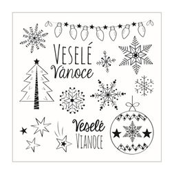 Vánoční razítka Aladine Stampo Noël, 13 ks - Veselé Vánoce