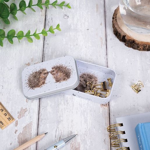 Plechová krabička na drobnosti Wrendale Designs "Hogs and Kisses" - Ježci