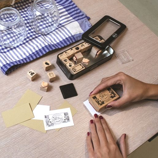 Dárková dřevěná razítka Aladine, 11 ks - Svatba