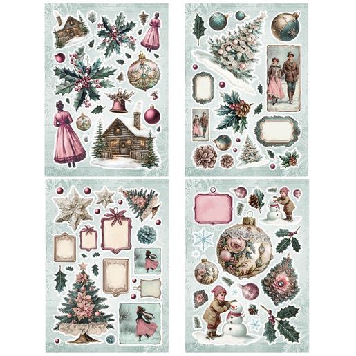 Blok s papírovými výseky Studio Light "Christmas Blush", A5, 20 l. - Vánoce z pohádky