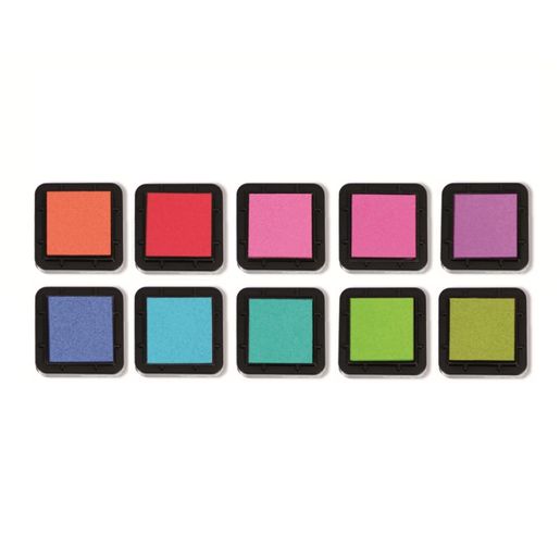 Razítkovací polštářky Aladine Stampo Izink Pigment, 10 ks - zářivé barvy