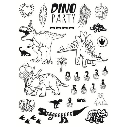 Dětská razítka Aladine Stampo Birthday, 30 ks - Dinosauři