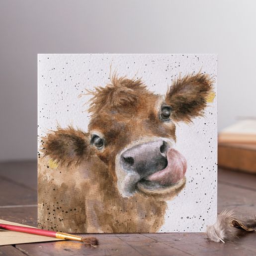 Přání Wrendale Designs "Mooooo", 15x15 cm - Kráva