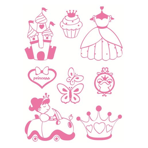 Razítka na textil Aladine Stampo T-Shirt, 8 ks - Pohádkové království