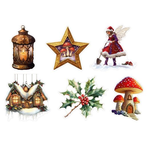 Průhledné samolepky Studio Light "Fairy Christmas" - Vánoce s vílami