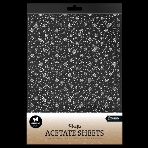 Acetátová fólie Studio Light, A4, 6 ks - Bílé vločky