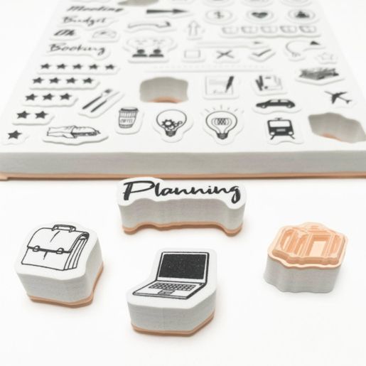 Diařová razítka Aladine Stampo Bullet Journal, 61 ks - Můj pracovní den