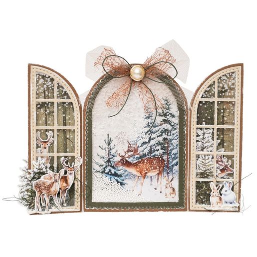 Blok s papírovými výseky Studio Light "Winter Wonderland", A5, 20 l. - Zima se zvířátky