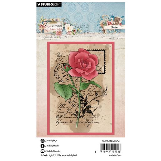 Gelové razítko Studio Light "Vintage Diaries", 6,2x9,3 cm - Růže
