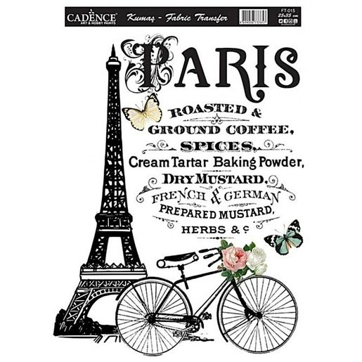 Transferový obrázek na textil Cadence, 25x35 cm - Pařížské kolo