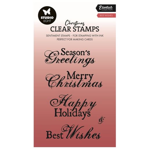 Gelová razítka Studio Light, 5 ks - Vánoční pozdravy