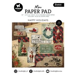 Mini kreativní blok Studio Light "Happy Holidays", A7, 24 l. - Santovy Vánoce