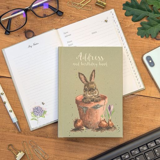 Adresář Wrendale Designs "The Flower Pot", A6 - Králík