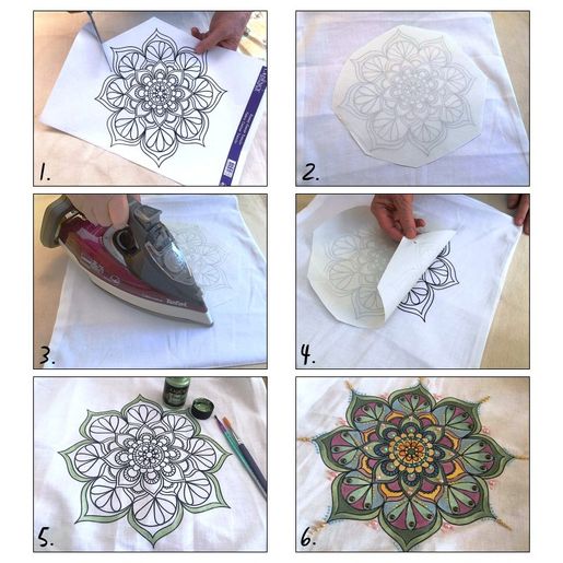 Transferový obrázek na textil Cadence, 25x35 cm - Mandala 6