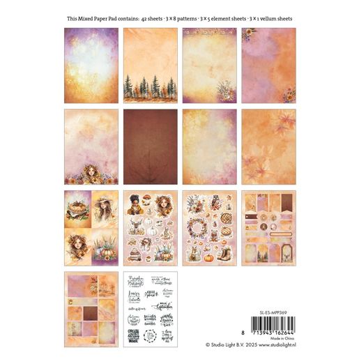 Kreativní blok Studio Light Mixed Paper Pad, A5, 42 l. - Přívětivý podzim