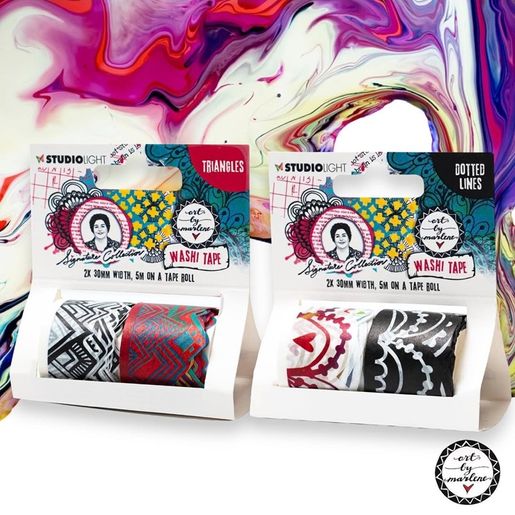 Washi pásky Studio Light "Signature Collection“, 2 ks - Tečkované čáry