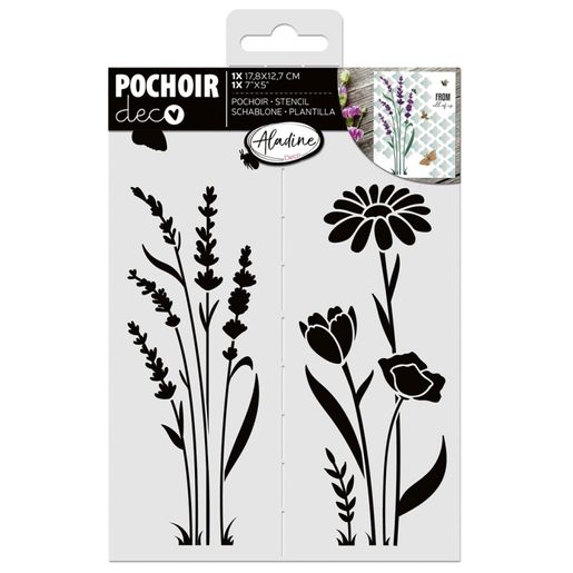 Šablony Aladine, 2 ks - Levandule a kytice