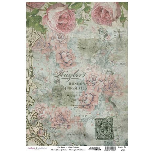 Rýžový papír Cadence - Vintage květy - VYBERTE VELIKOST