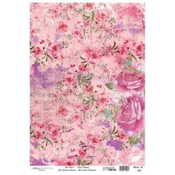 Rýžový papír Cadence - Růžové květinky - VYBERTE VELIKOST