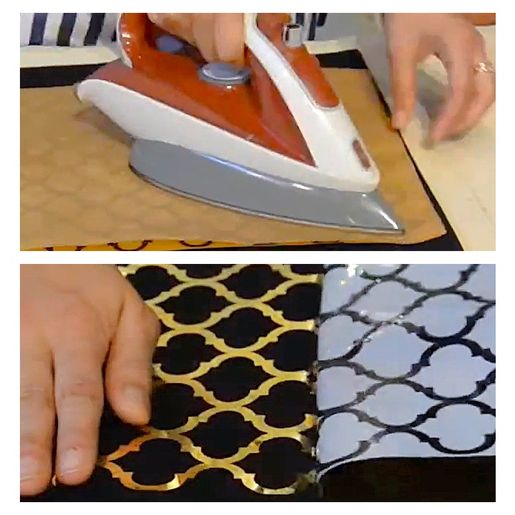 Transferový obrázek na textil Cadence, A3 - Zlatý kašmírový vzor