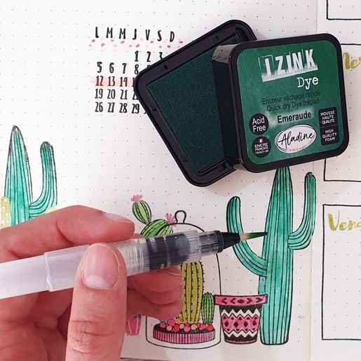 Razítkovací polštářek Aladine Izink Dye - emeraude, smaragdový zelený