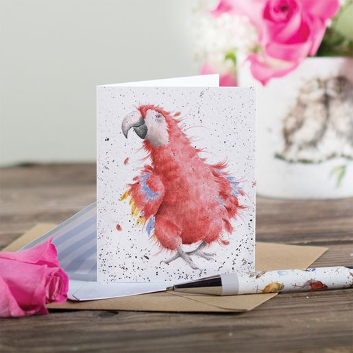 Dárková kartička Wrendale Designs "Parrot on Parade" - Papoušek