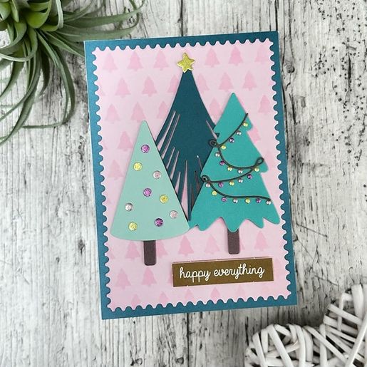 Vyřezávací šablony Studio Light, 8 ks - Tři stromečky