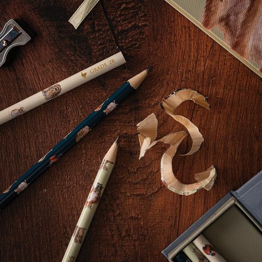 Luxusní tužky Wrendale Designs, 6 ks - Polní zvířata