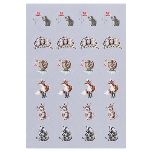 Kulaté samolepky Wrendale Designs "The Country Set", 144 ks - Zvířata