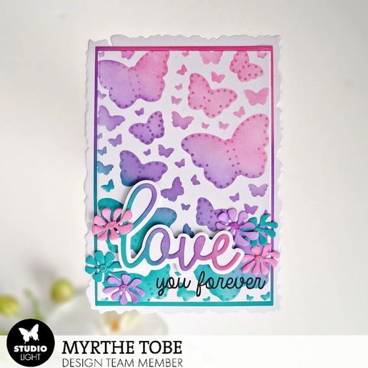 Šablony na vyšívání na papír Studio Light, A6, 2 ks - Motýlci