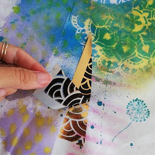 Transferový obrázek na textil Cadence, A3 - Měděné vlnky