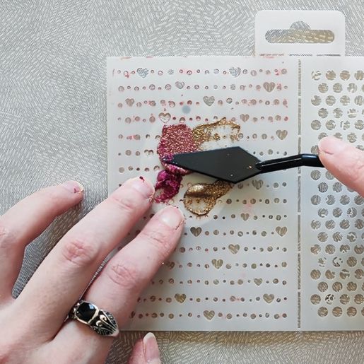 Šablony Aladine, 2 ks - Srdíčka a puntíky