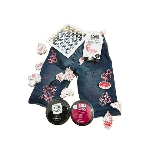 Razítka na textil Aladine Stampo Textile, 14 ks - Kouzelní jednorožci