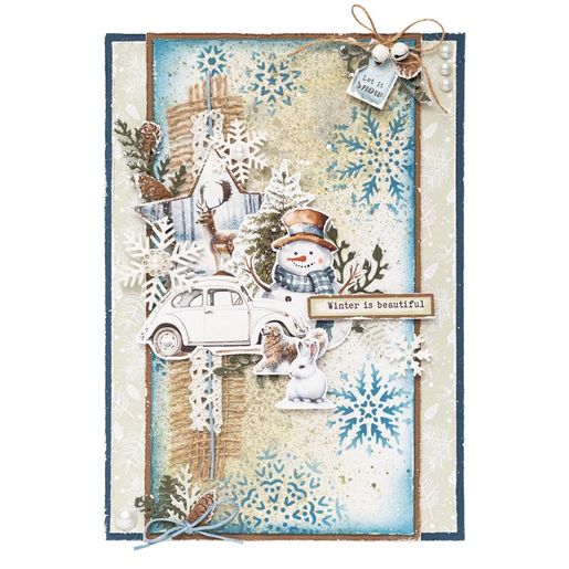 Blok s papírovými výseky Studio Light "Winter Wonderland", A5, 20 l. - Zima se zvířátky