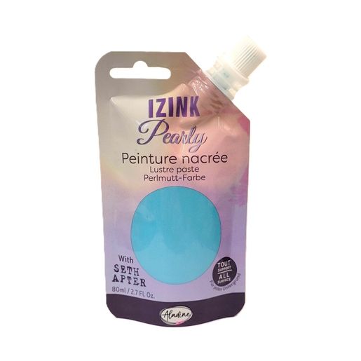 Perleťová barva Aladine Izink Pearly, 80 ml - bleu ciel, nebeská modrá