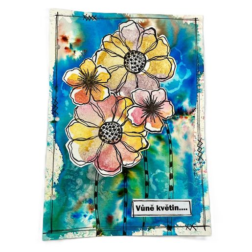 Gelová razítka Studio Light "25“, 10 ks - Vrstvené květiny