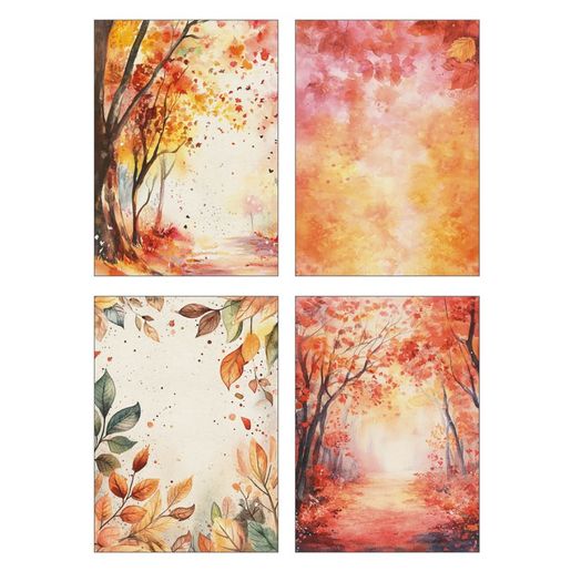 Kreativní blok Studio Light Mixed Paper Pad, A5, 42 l. - Lesní podzim