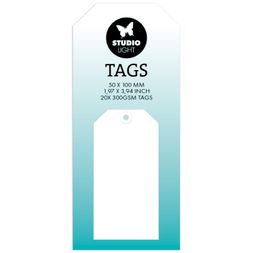 Visačky Studio Light, 20 ks, bílé - 5x10 cm
