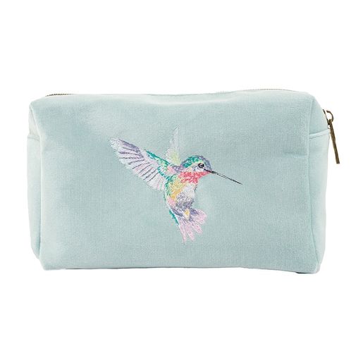 Vyšívaná kosmetická taštička Wrendale Designs "Wisteria Wishes" - Kolibřík
