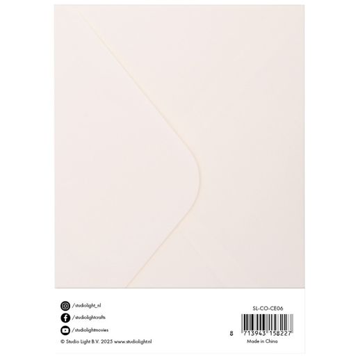 Přání a obálky Studio Light, 5"x7" (12,7x17,8 cm), 10 ks - krémové